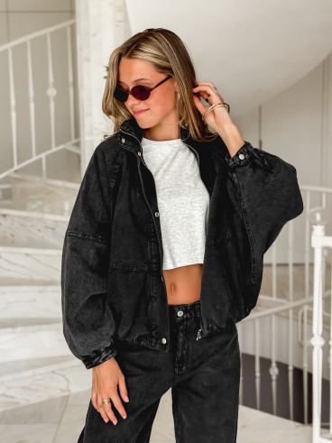 Veste en jeans Tayra - Noir