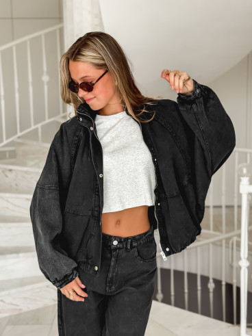 Veste en jeans Tayra - Noir