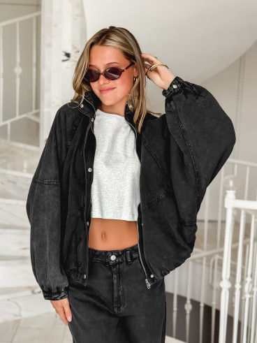 Veste en jeans Tayra - Noir