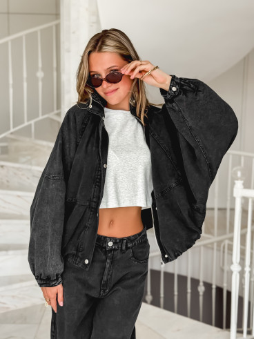 Veste en jeans Tayra - Noir