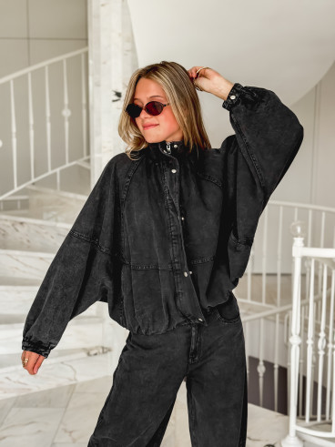 Veste en jeans Tayra - Noir