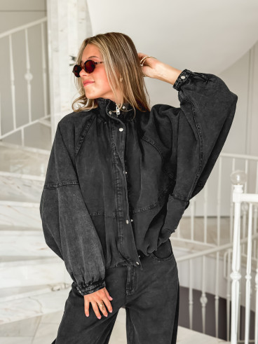 Veste en jeans Tayra - Noir