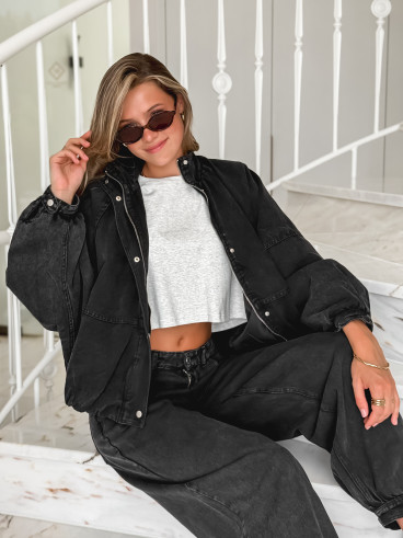 Veste en jeans Tayra - Noir