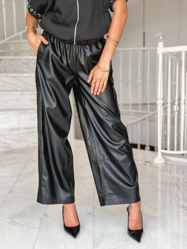 Pantalon simili cuir Amana - Noir