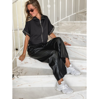 Pantalon simili cuir Amana - Noir