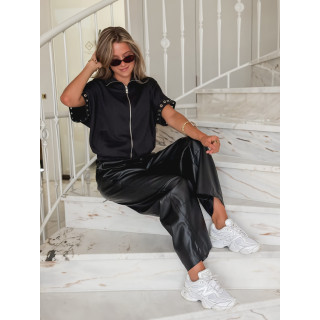Pantalon simili cuir Amana - Noir