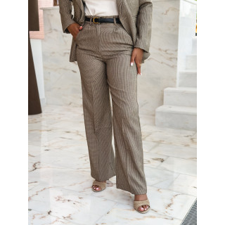Pantalon à carreaux Elise - Marron