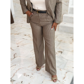 Pantalon à carreaux Elise - Marron
