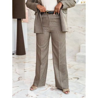 Pantalon à carreaux Elise - Marron