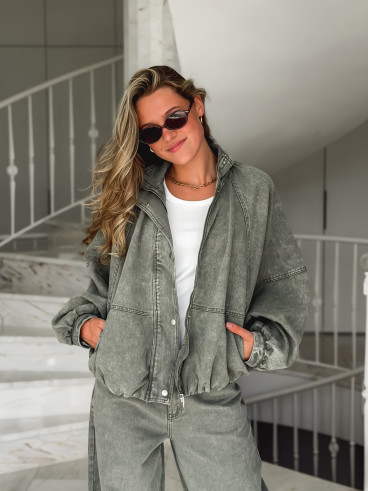 Veste en jeans Tayra - Kaki Veste en jeans Tayra - Kaki