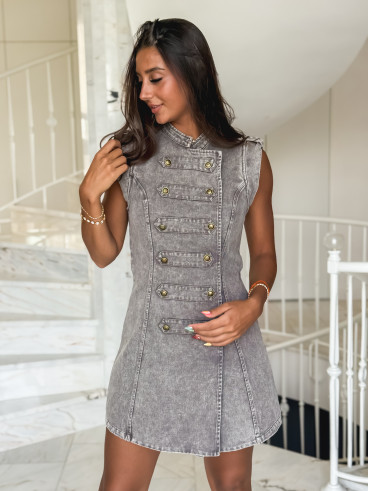 Robe courte en jeans Polina - Taupe Robe courte en jeans Polina - Taupe