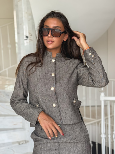 Veste à motifs Marjolia - Marron