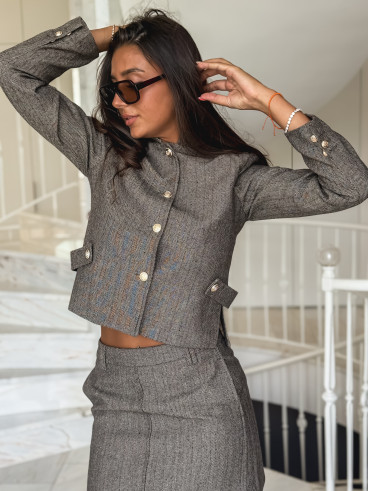 Veste à motifs Marjolia - Marron