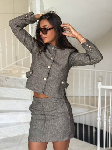 Jupe à motifs Marjolia - Marron