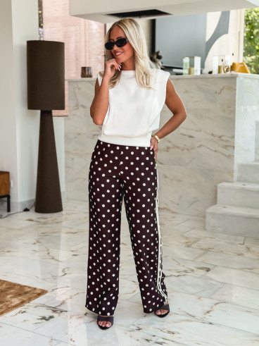 Pantalon à pois Esmeralda - Chocolat Pantalon à pois Esmeralda - Chocolat