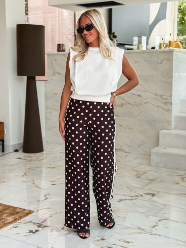 Pantalon à pois Esmeralda - Chocolat Pantalon à pois Esmeralda - Chocolat