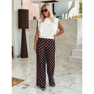 Pantalon à pois Esmeralda - Chocolat