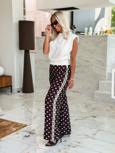 Pantalon à pois Esmeralda - Chocolat Pantalon à pois Esmeralda - Chocolat