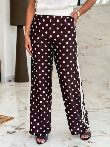 Pantalon à pois Esmeralda - Chocolat Pantalon à pois Esmeralda - Chocolat