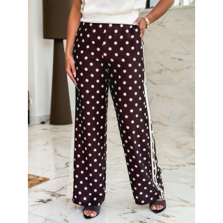 Pantalon à pois Esmeralda - Chocolat
