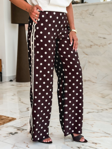 Pantalon à pois Esmeralda - Chocolat Pantalon à pois Esmeralda - Chocolat