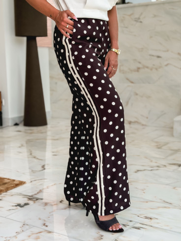 Pantalon à pois Esmeralda - Chocolat Pantalon à pois Esmeralda - Chocolat