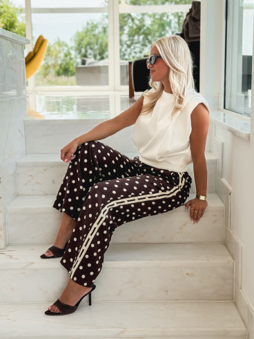 Pantalon à pois Esmeralda - Chocolat Pantalon à pois Esmeralda - Chocolat