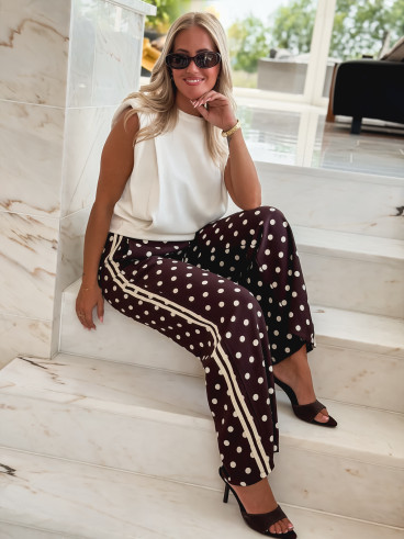 Pantalon à pois Esmeralda - Chocolat Pantalon à pois Esmeralda - Chocolat