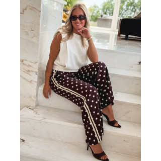 Pantalon à pois Esmeralda - Chocolat