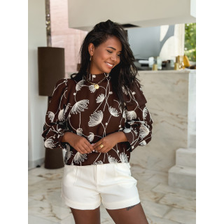 Blouse à motifs Carlyna - Chocolat