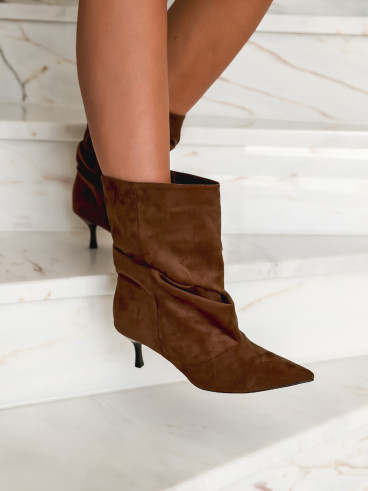 Bottines à talons en suédine Natacha - Marron