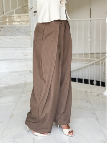 Pantalon lignée Marylise - Taupe
