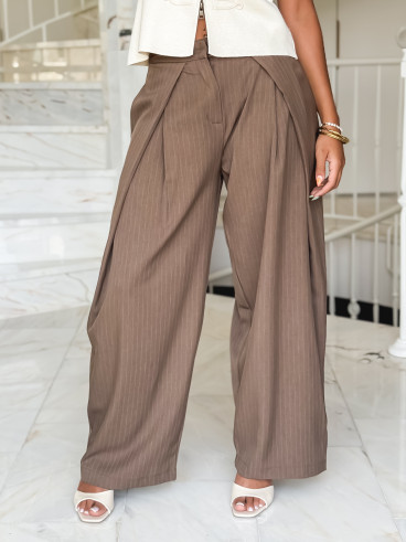Pantalon lignée Marylise - Taupe Pantalon lignée Marylise - Taupe