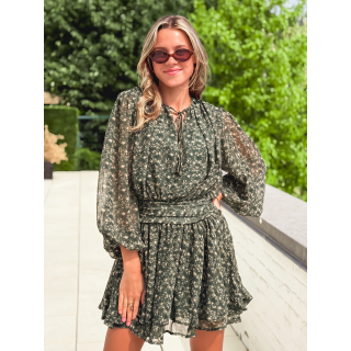 Robe courte à motifs Laorie - Kaki
