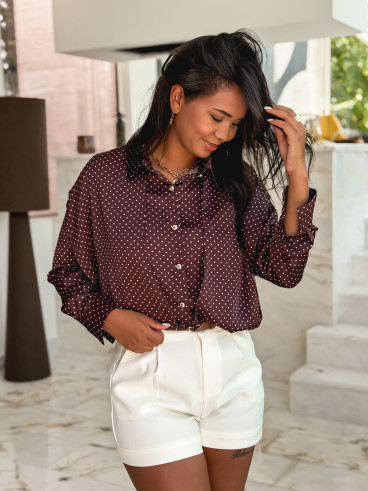 Chemise à pois Baptista - Prune