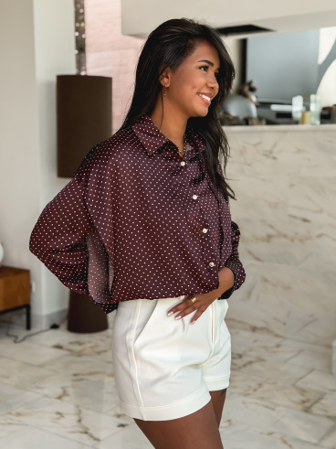 Chemise à pois Baptista - Prune