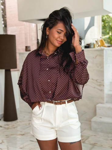 Chemise à pois Baptista - Prune