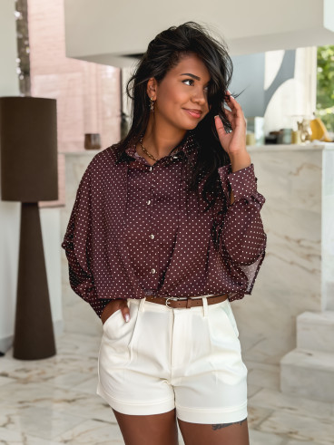 Chemise à pois Baptista - Prune
