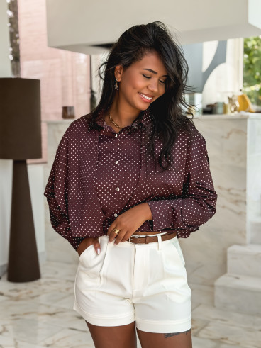 Chemise à pois Baptista - Prune