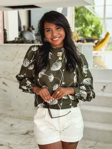 Blouse à motifs Carlyna - Kaki