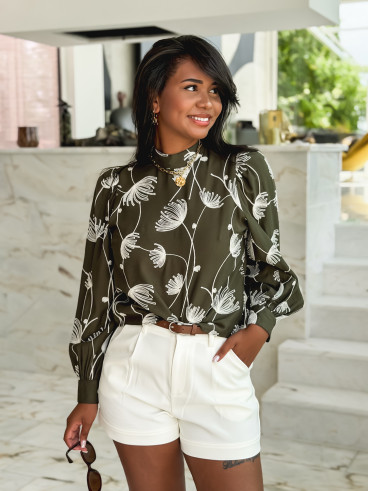 Blouse à motifs Carlyna - Kaki