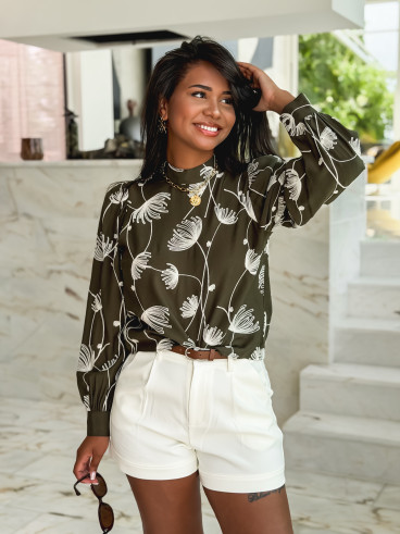 Blouse à motifs Carlyna - Kaki