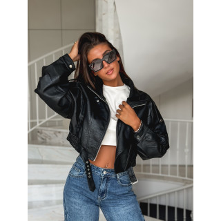 Veste en simili Luccia - Noir