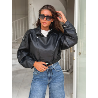 Veste en simili Luccia - Noir