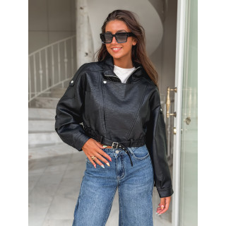 Veste en simili Luccia - Noir