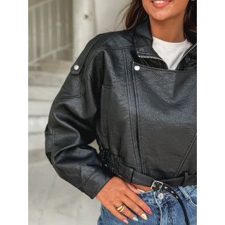 Veste en simili Luccia - Noir