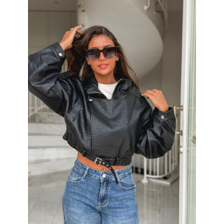 Veste en simili Luccia - Noir