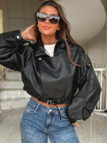 Veste en simili Luccia - Noir