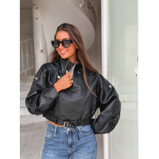 Veste en simili Luccia - Noir