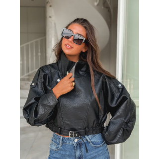 Veste en simili Luccia - Noir